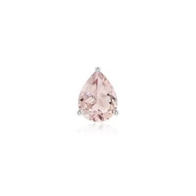 Angara 0.6 Ctw Pear-shaped Morganite Stud Earring In Platinum/very Light Peach