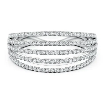 Angara 0.64 Ctw Five-row U-pavé Diamond Half-eternity Ring In Metallic