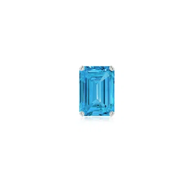 Angara 0.65 Ctw Prong-set Emerald-cut Fancy Intense Blue Diamond Solitaire Stud Earring In Platinum/fancy Intense