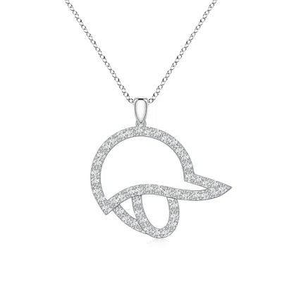 Angara 0.66 Ctw Lab-grown Diamond Equestrian Riding Helmet-inspired Charm Pendant In Metallic
