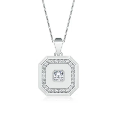 Angara 0.7 Ctw Asscher-cut Diamond Men's Octagon Medallion Pendant With Chain In Metallic