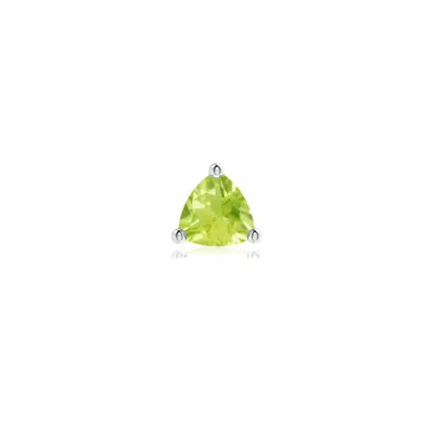 Angara 0.7 Ctw Basket-set Trillion Peridot Stud Earring In Platinum/light Yellowish Green