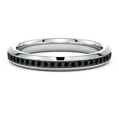 Angara 0.72 Ctw Men's Enhanced Black Diamond Eternity Ring In Metallic