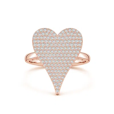 Angara 0.72 Ctw Pavé Diamond Elongated Heart Cocktail Ring In Gold
