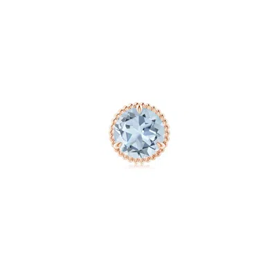 Angara 0.72 Ctw Rope Framed Claw-set Aquamarine Martini Stud Earring In Rose Gold/light Sky Blue