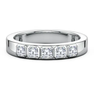 Angara 0.75 Ctw Asscher-cut Diamond Men's Semi Eternity Ring In Metallic