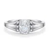 Angara 0.75 Ctw Cushion Rectangular Diamond Scrollwork Engagement Ring In Metallic