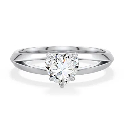 Angara 0.75 Ctw Heart-shaped Diamond Knife-edge Split Shank Engagement Ring In Platinum/g