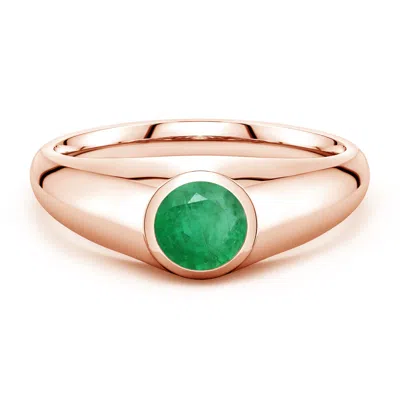 Angara 0.75 Ctw Round Emerald Men's Signet Ring In Gold