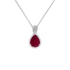 Angara 0.8 Ctw Pear Ruby Twisted Frame Infinity Pendant In Metallic