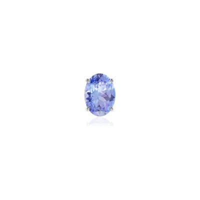 Angara 0.8 Ctw Prong-set Oval Solitaire Tanzanite Stud Earring In Platinum/light Violet Blue
