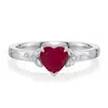Angara 0.82 Ctw Heart-shaped Ruby Leaf Vine Engagement Ring In Platinum/dark Red