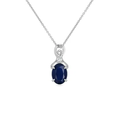Angara 0.88 Ctw Oval Blue Sapphire Swirl Pendant With Diamond Accent
