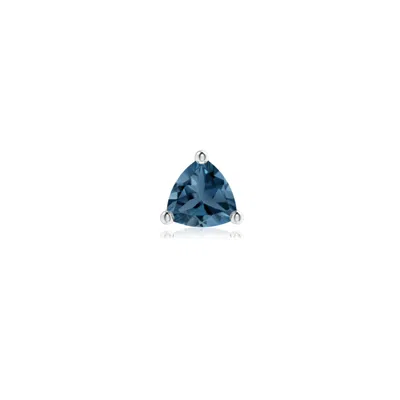 Angara 0.9 Ctw Basket-set Trillion London Blue Topaz Stud Earring In Platinum/light Greenish Blue