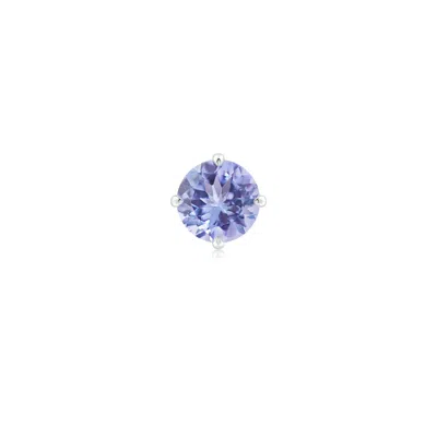 Angara 0.9 Ctw Claw-set Round Tanzanite Solitaire Stud Earring In Platinum/light Violet Blue