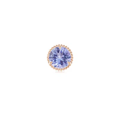 Angara 0.9 Ctw Rope Framed Claw-set Tanzanite Martini Stud Earring In Rose Gold/light Violet Blue