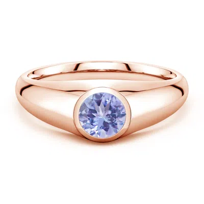 Angara 0.9 Ctw Round Tanzanite Men's Signet Ring In Gold