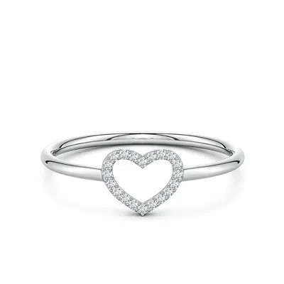 Angara 0.9 Mm Diamond Open Heart Fashion Ring In Metallic