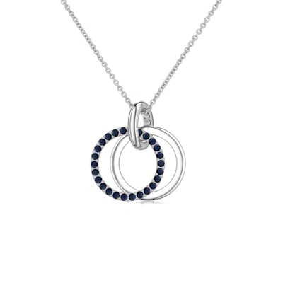 Angara 1 Mm Interlocking Blue Sapphire Open Circle Pendant In Metallic