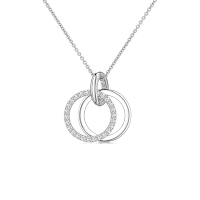 Angara 1 Mm Interlocking Lab-grown Diamond Open Circle Pendant In Silver