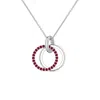 Angara 1 Mm Interlocking Ruby Open Circle Pendant In Metallic