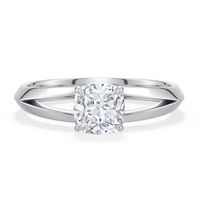 Angara 1.0 Ctw Cushion Diamond Knife-edge Split Shank Engagement Ring In Platinum/g