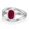 Angara 1.0 Ctw Cushion Rectangular Ruby Bypass Split Shank Engagement Ring In Platinum/dark Red