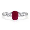 Angara 1.0 Ctw Cushion Rectangular Ruby Twisted Rope Shank Engagement Ring In Platinum/dark Red