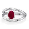 Angara 1.0 Ctw Oval Ruby Bypass Split Shank Engagement Ring In Platinum/dark Red