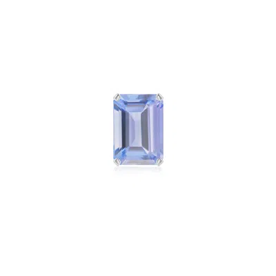 Angara 1.0 Ctw Prong-set Emerald-cut Tanzanite Solitaire Stud Earring In Platinum/light Violet Blue