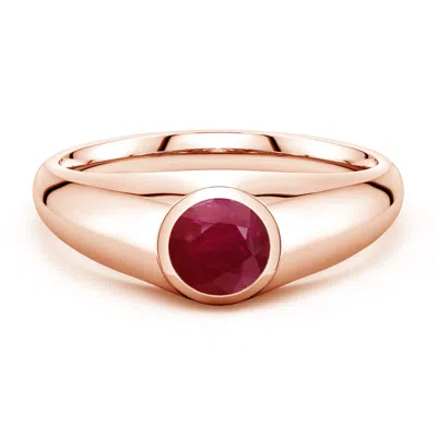 Angara 1.0 Ctw Round Ruby Men's Signet Ring In Gold