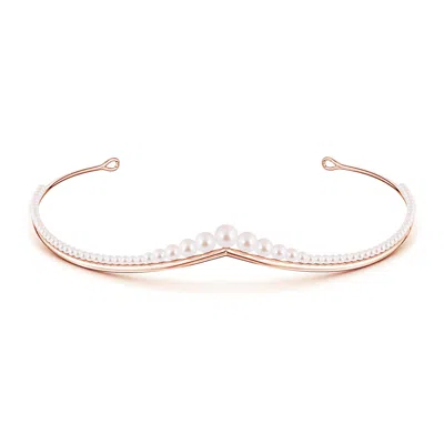 Angara 10 Mm Graduated Akoya Pearl Tiara In Gold