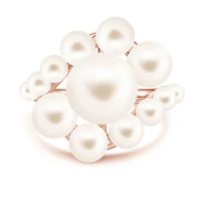 Angara 10 Mm Graduated Freshwater Pearl Bypass Ring In Gold