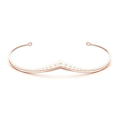 Angara 10 Mm Graduated Freshwater Pearl Tiara In Gold