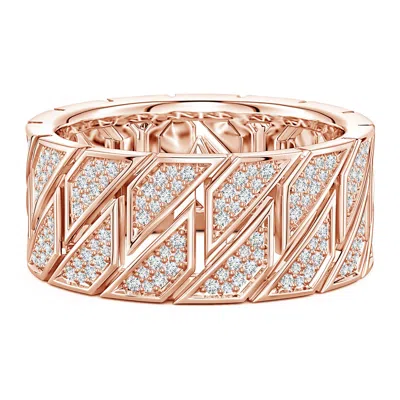 Angara 1.04 Ctw Pavé-set Diamond Men's Octagon-shaped Link Ring In Gold