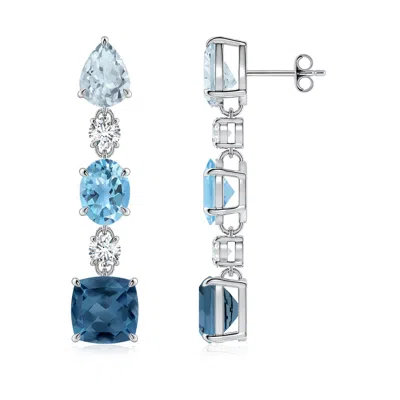 Angara 10.5 Ctw Color Gradient Multi-gemstone Dangle Earrings In Blue