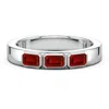 Angara 1.05 Ctw East-west Emerald-cut Lab-grown Ruby Men's Three Stone Ring In Multi