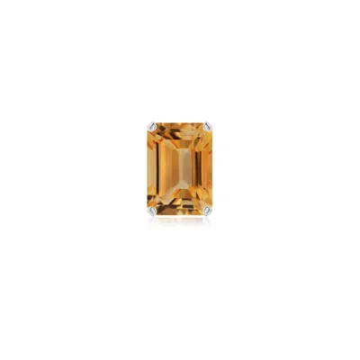 Angara 1.05 Ctw Prong-set Emerald-cut Citrine Solitaire Stud Earring In Platinum/light Yellow