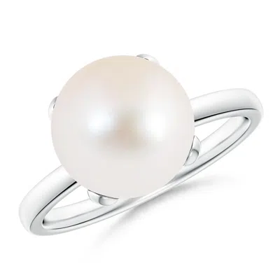 Angara 10mm Classic Solitaire Freshwater Pearl Ring In Metallic