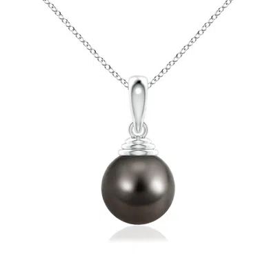Angara 10mm Classic Solitaire Tahitian Pearl Pendant In Blue