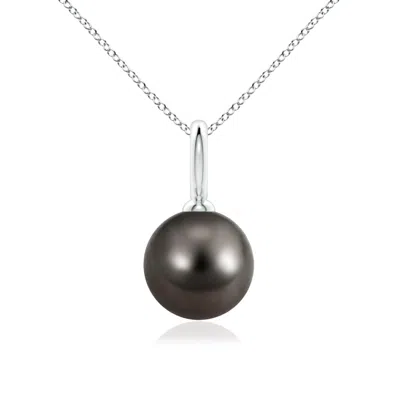 Angara 10mm Classic Tahitian Pearl Solitaire Pendant In Black