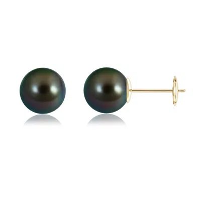 Angara 10mm Classic Tahitian Pearl Solitaire Studs In Black