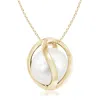 Angara 10mm Freshwater Pearl Cage Pendant In Yellow Gold/white
