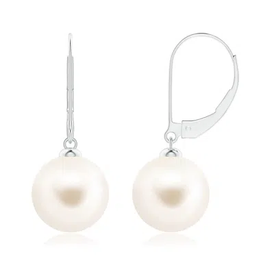 Angara 10mm Freshwater Pearl Earrings With Leverback In Metallic