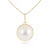 Angara 10mm Solitaire Freshwater Pearl Pendant With Twisted Rope In Yellow Gold/white