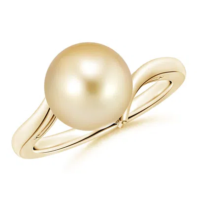 Angara 10mm Solitaire Golden South Sea Pearl Bypass Ring