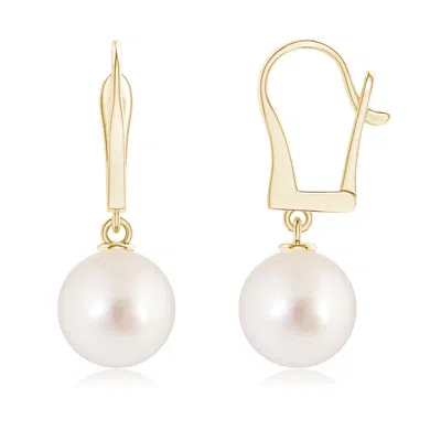 Angara 10mm Solitaire South Sea Pearl Leverback Dangle Earrings In Gold
