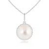 Angara 10mm Solitaire South Sea Pearl Pendant With Twisted Rope In White Gold/white