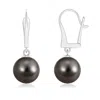 Angara 10mm Solitaire Tahitian Cultured Pearl Leverback Dangle Earrings