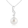 Angara 10mm South Sea Pearl Infinity Swirl Pendant In White Gold/white